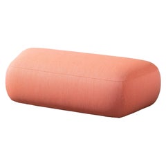 Grand pouf Botera en mousse avec tapisserie rose par E-GGS