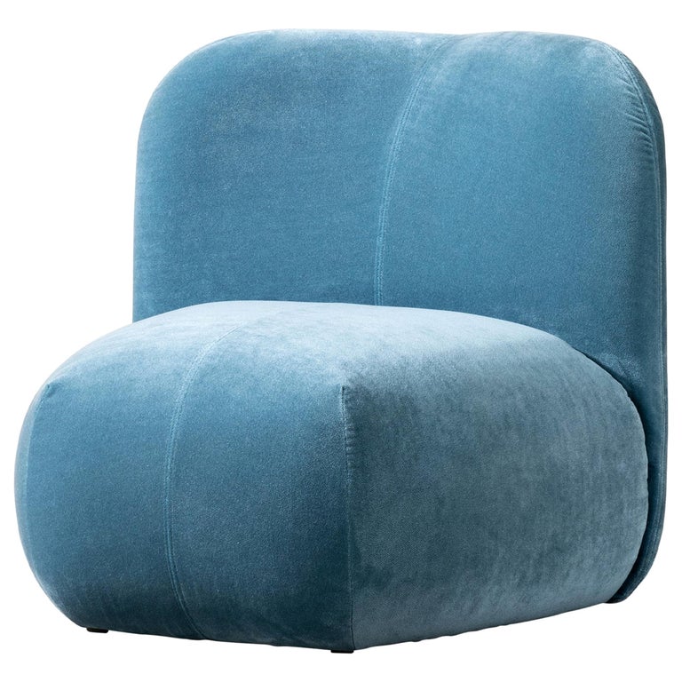 Boterina Armchair in Shelter Teal Velvet Upholstery by E-GGS For Sale