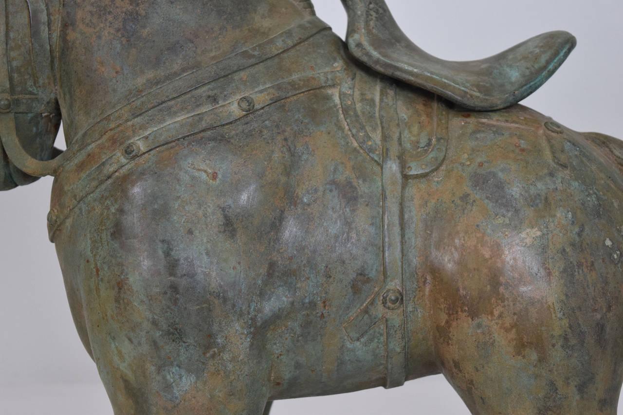 Botero Styled Horse Sculpture in Bronze, Pair Available For Sale 2