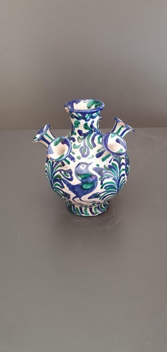 Ceramic water jug, pitcher or bottle from Granada - Fajalauza, 1920s or 1930s.