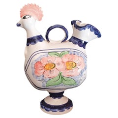 Botijo, pipo or bucaro in the shape of a chicken, glazed ceramic.