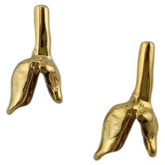 Botoncillo Earrings in 24K Gold-Plated Bronze by xMartaja