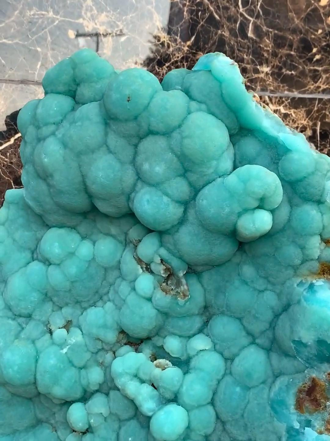 Uncut Botryoidal Clustering of Blue Aragonite Crystals on Matrix from Pakistan For Sale