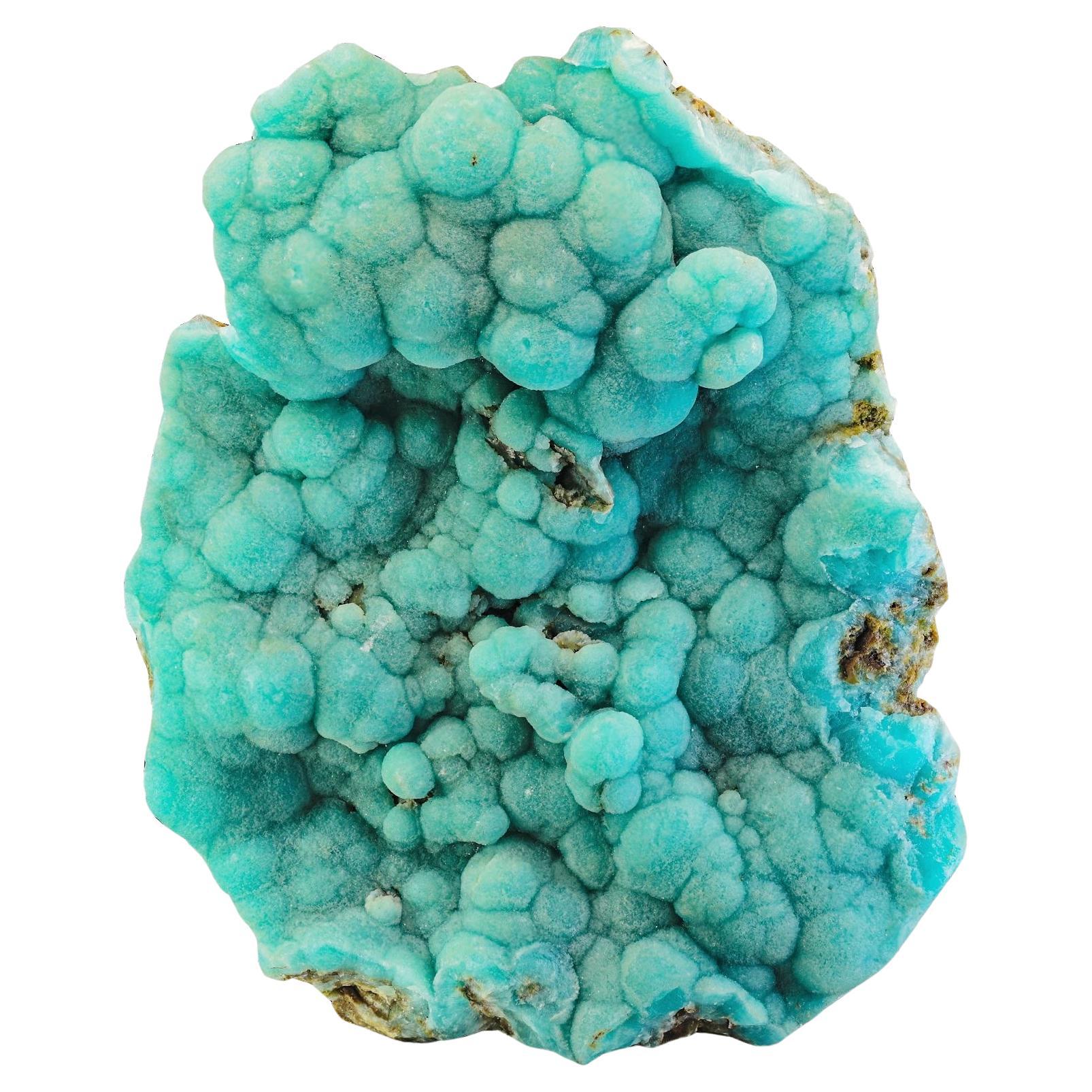 Botryoidal Clustering of Blue Aragonite Crystals on Matrix from Pakistan