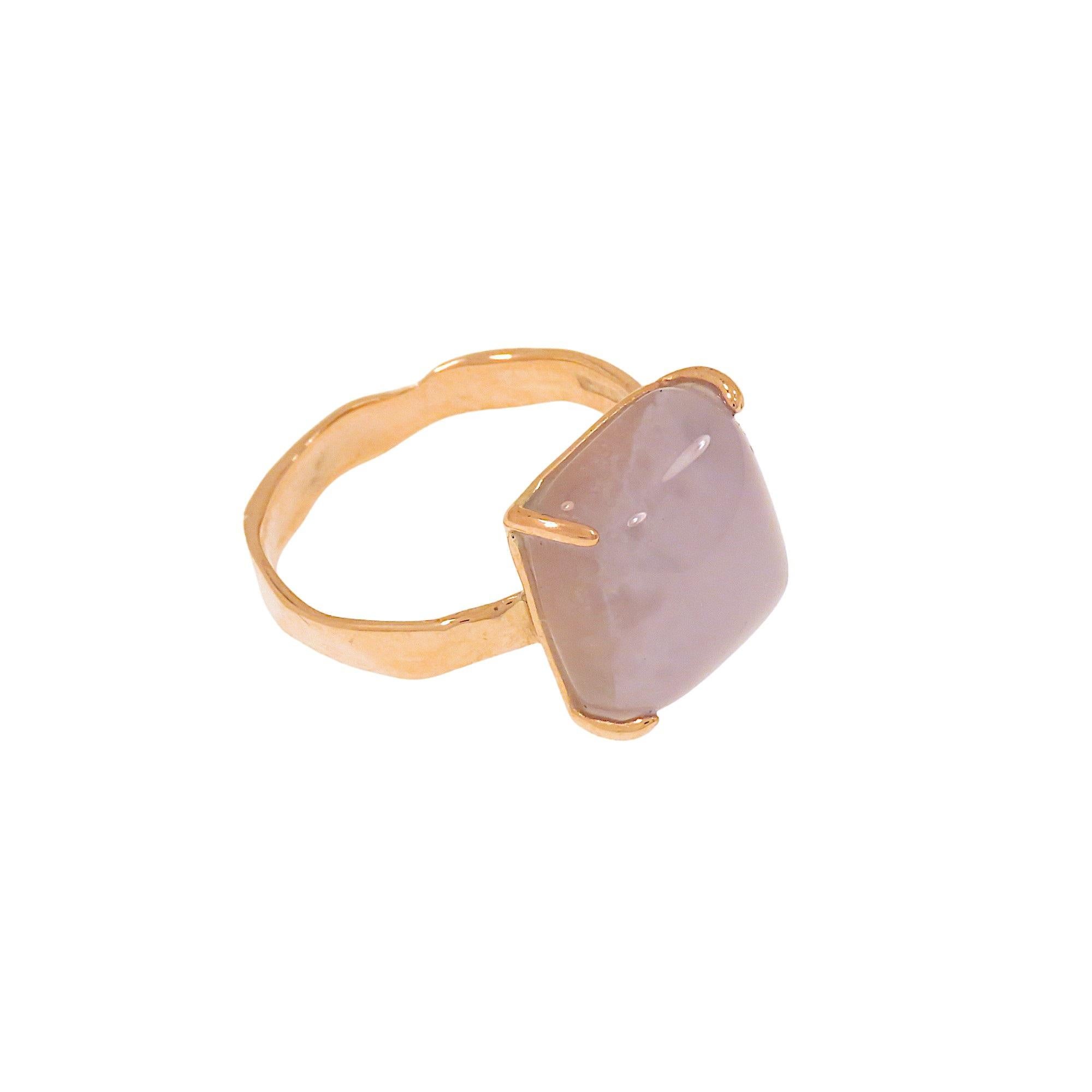 Botta Gioielli anello a fascia con calcedonio in oro rosa In New Condition For Sale In Milano, IT