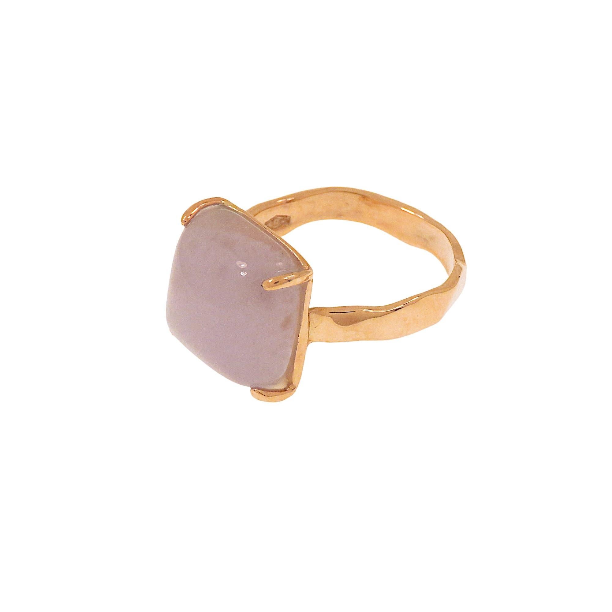 Women's Botta Gioielli anello a fascia con calcedonio in oro rosa For Sale