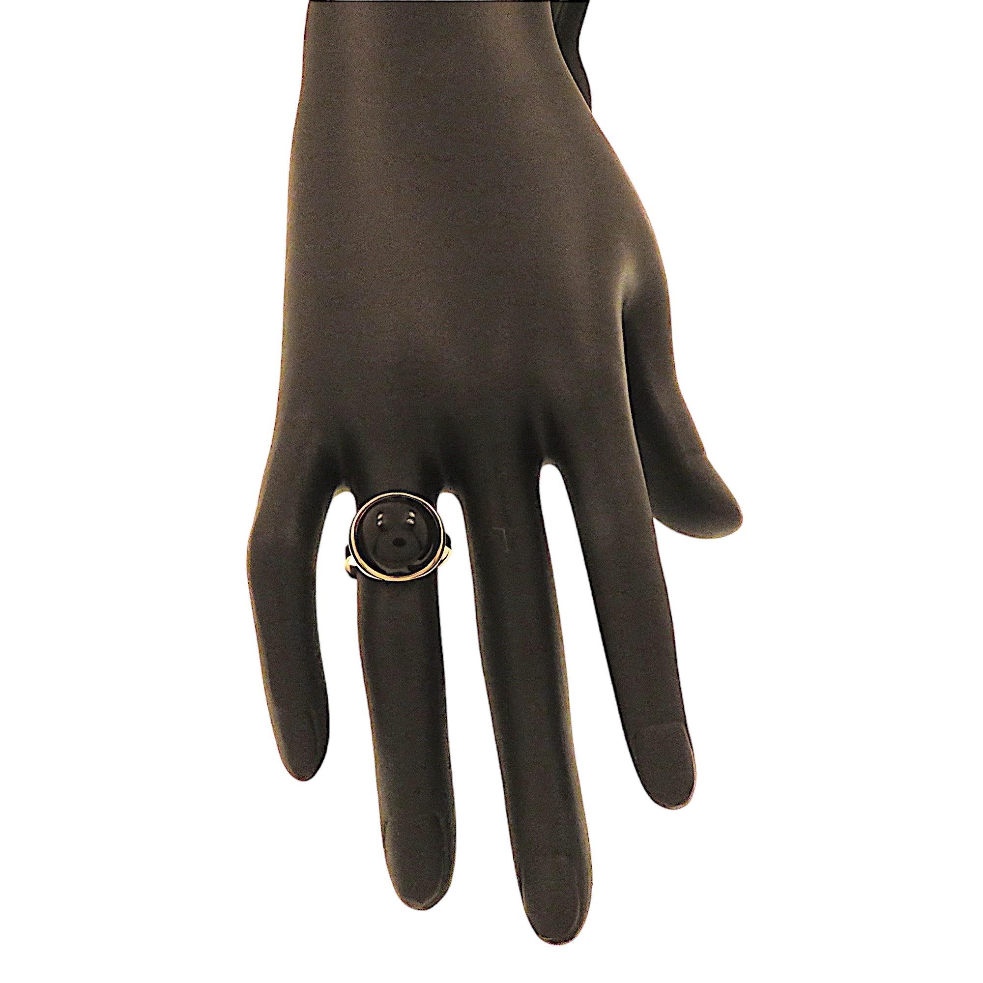 Contemporary Botta Jewelry rose gold onyx band ring For Sale