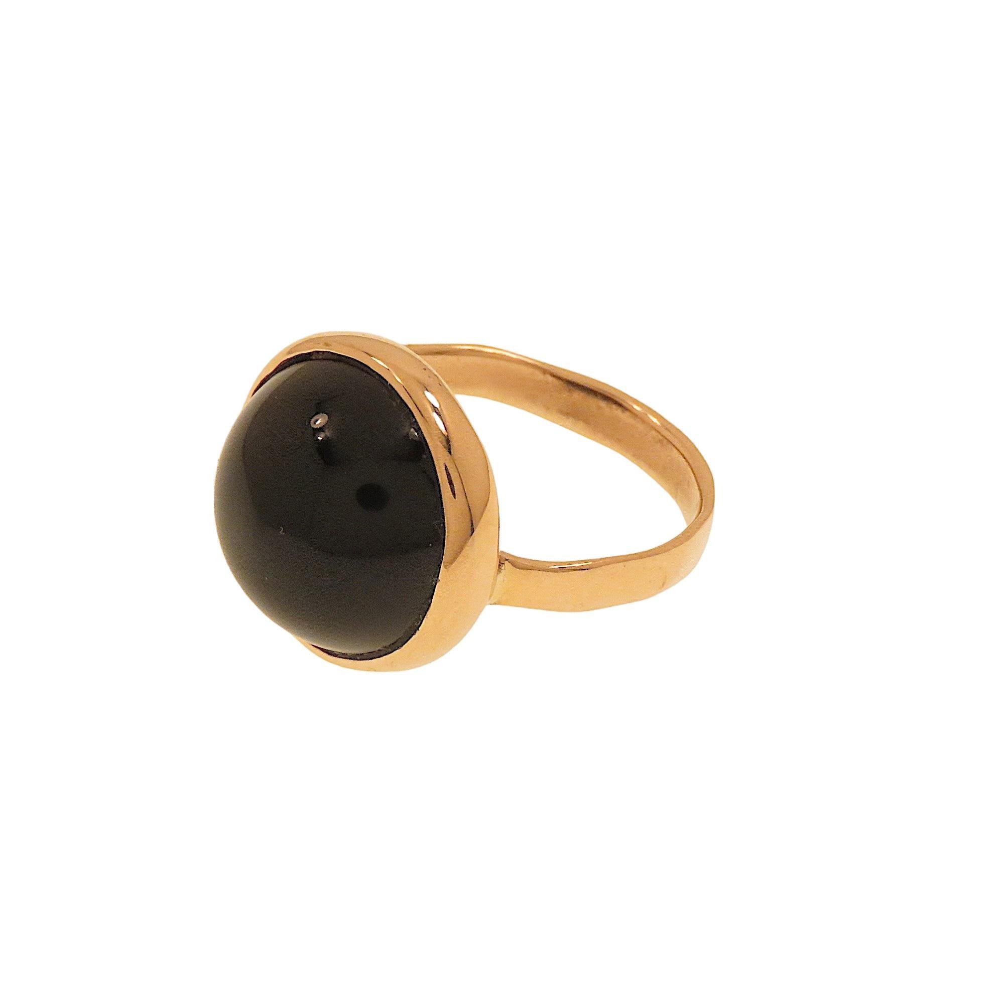 Botta Jewelry rose gold onyx band ring In New Condition For Sale In Milano, IT