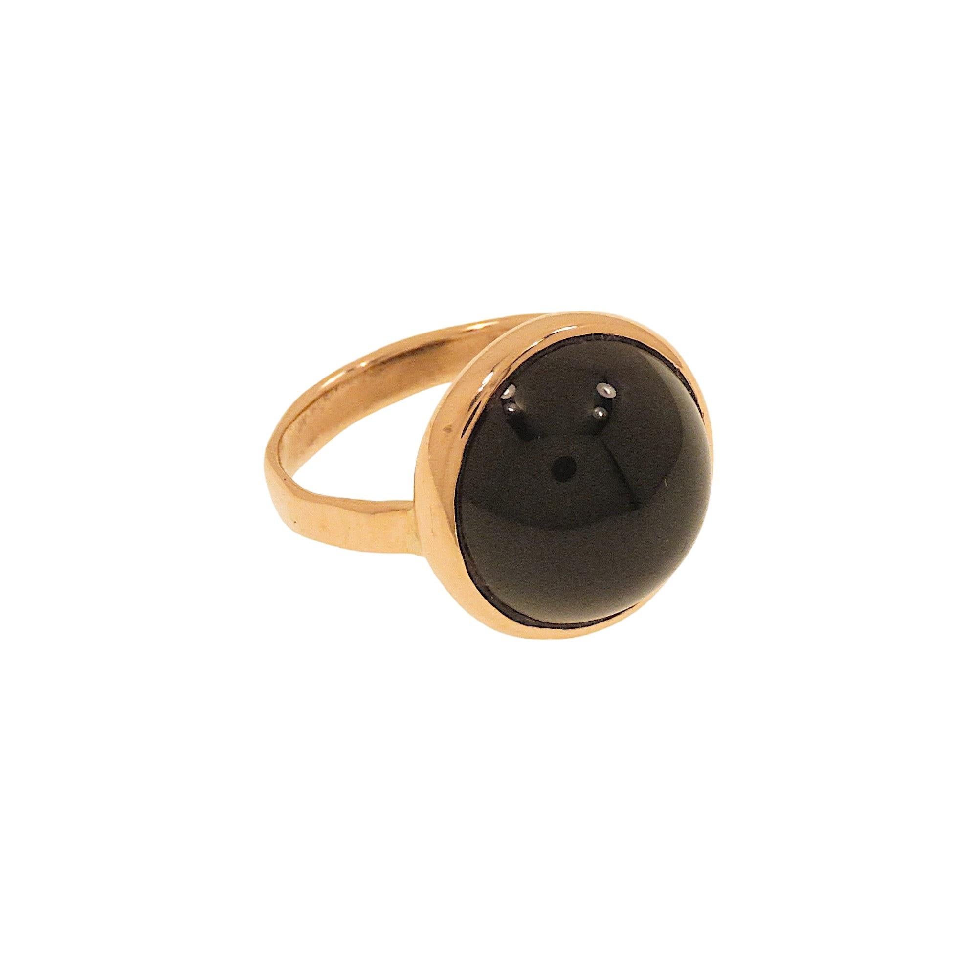 Women's Botta Jewelry rose gold onyx band ring For Sale
