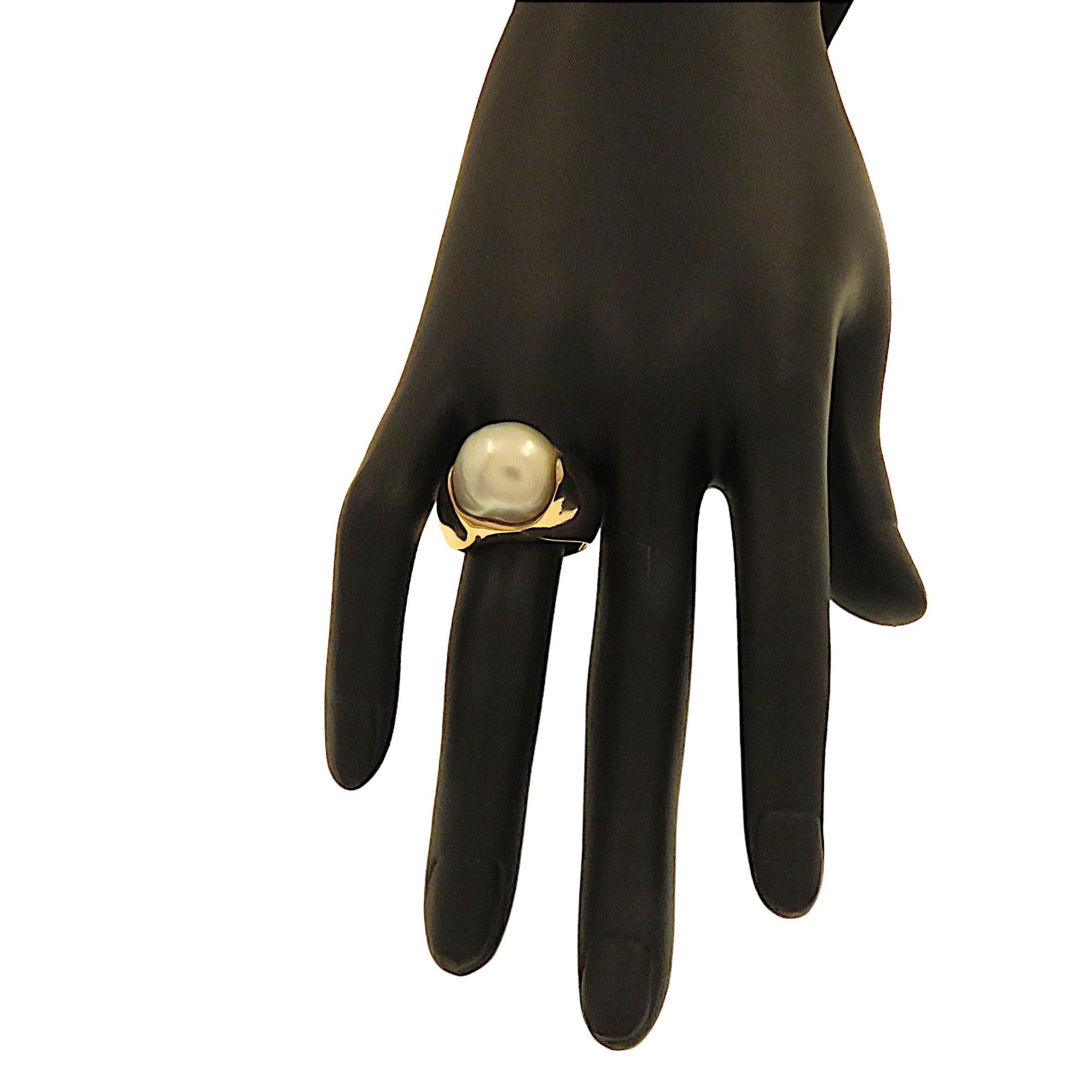 Botta jewellery rose gold Australian pearl ring en vente 3