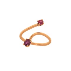 Botta gioielli anello con rubini in oro rosa fabbricato in Italia