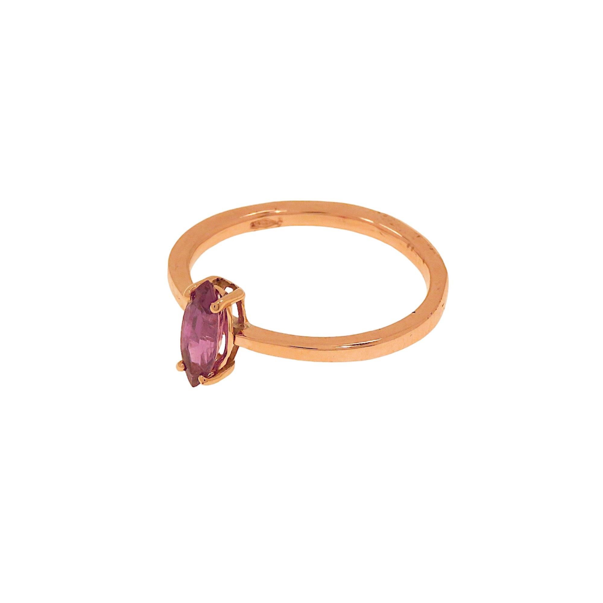 Botta gioielli anello con rubino in oro rosa fabbricato in Italia For Sale 1