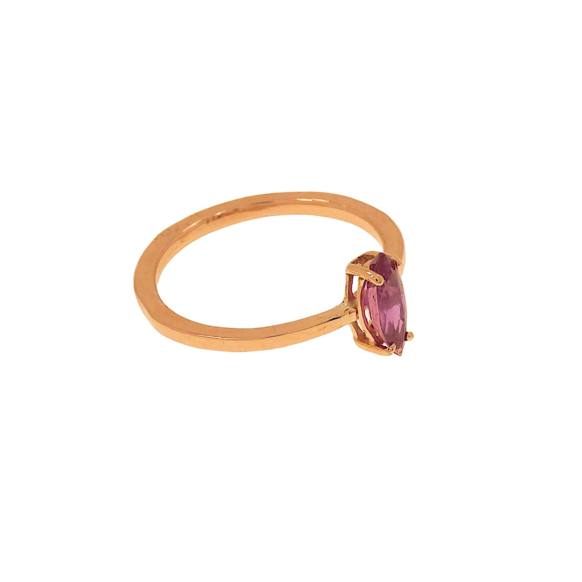 Botta gioielli anello con rubino in oro rosa fabbricato in Italia For Sale 2