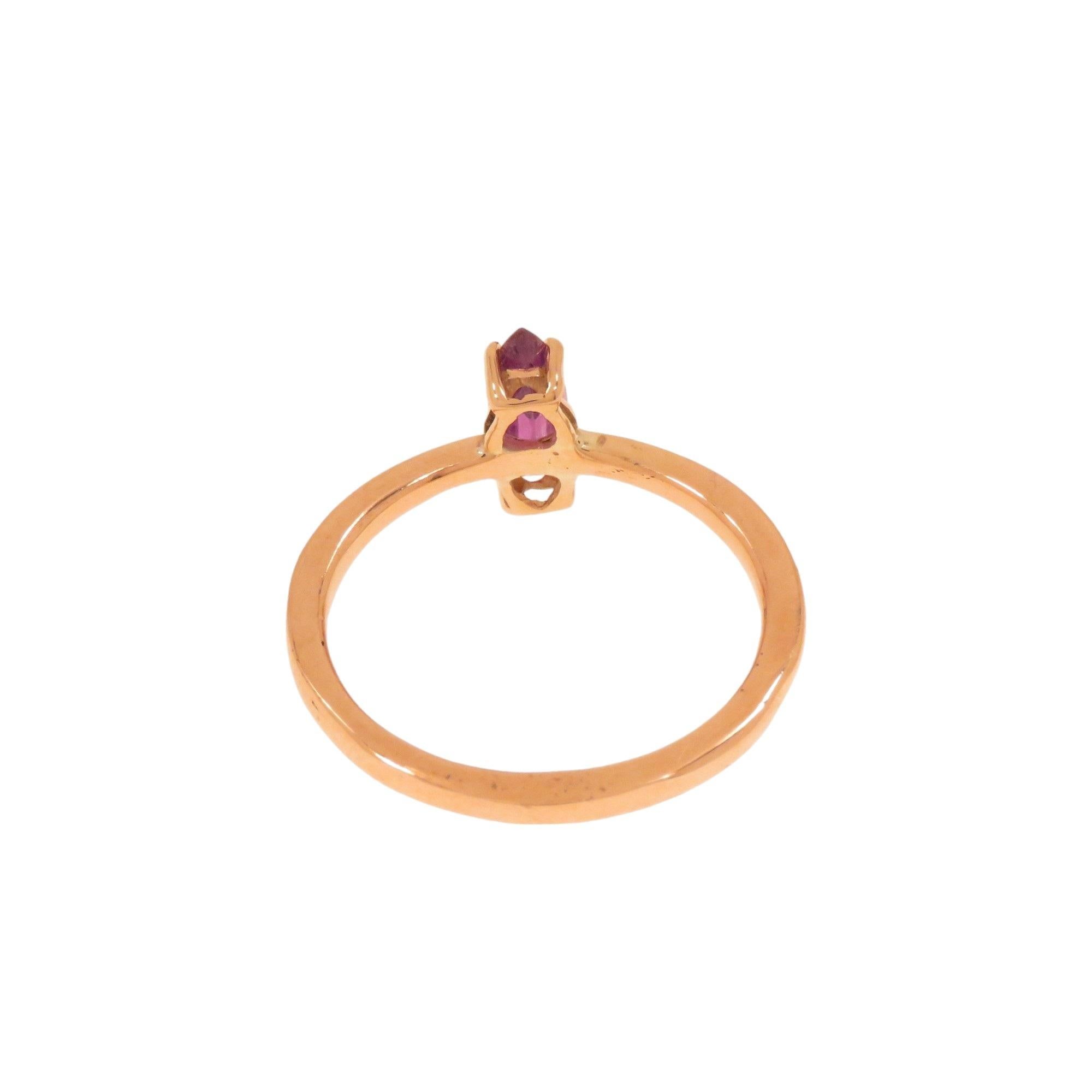 Botta gioielli anello con rubino in oro rosa fabbricato in Italia For Sale 3