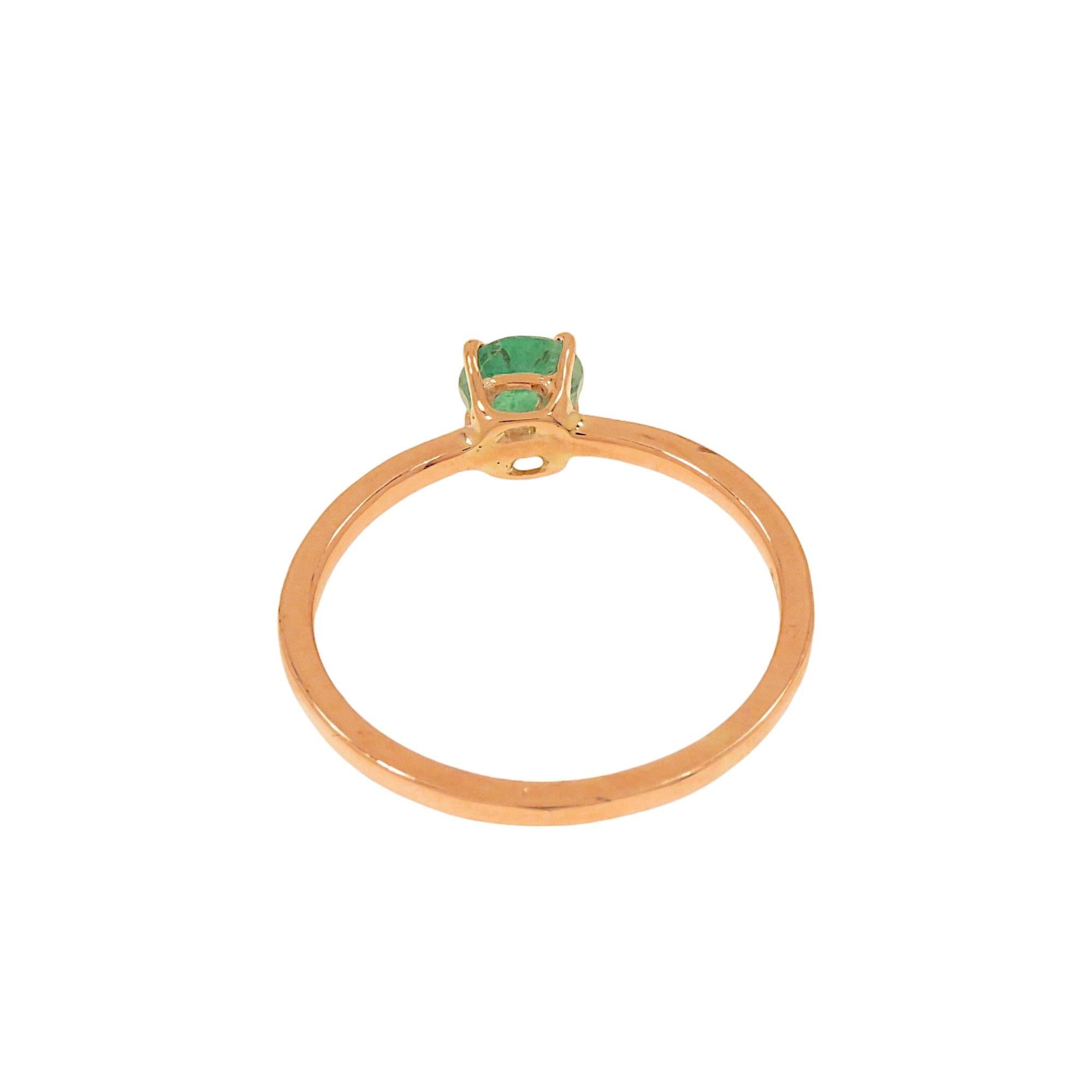 Botta gioielli anello con smeraldo in oro rosa fabbricato in Italia For Sale 1