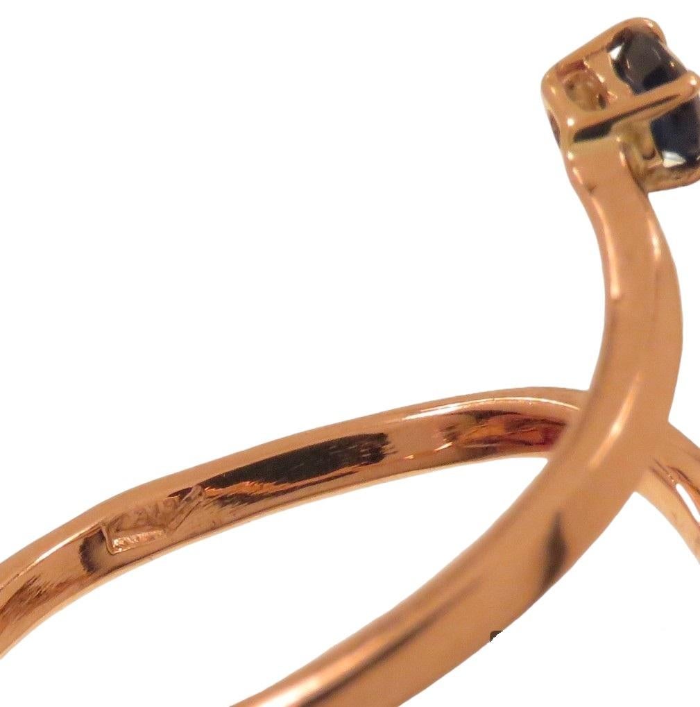 Schmuckring Botta mit blauen Saphiren aus Roségold, hergestellt in Italien im Angebot 6