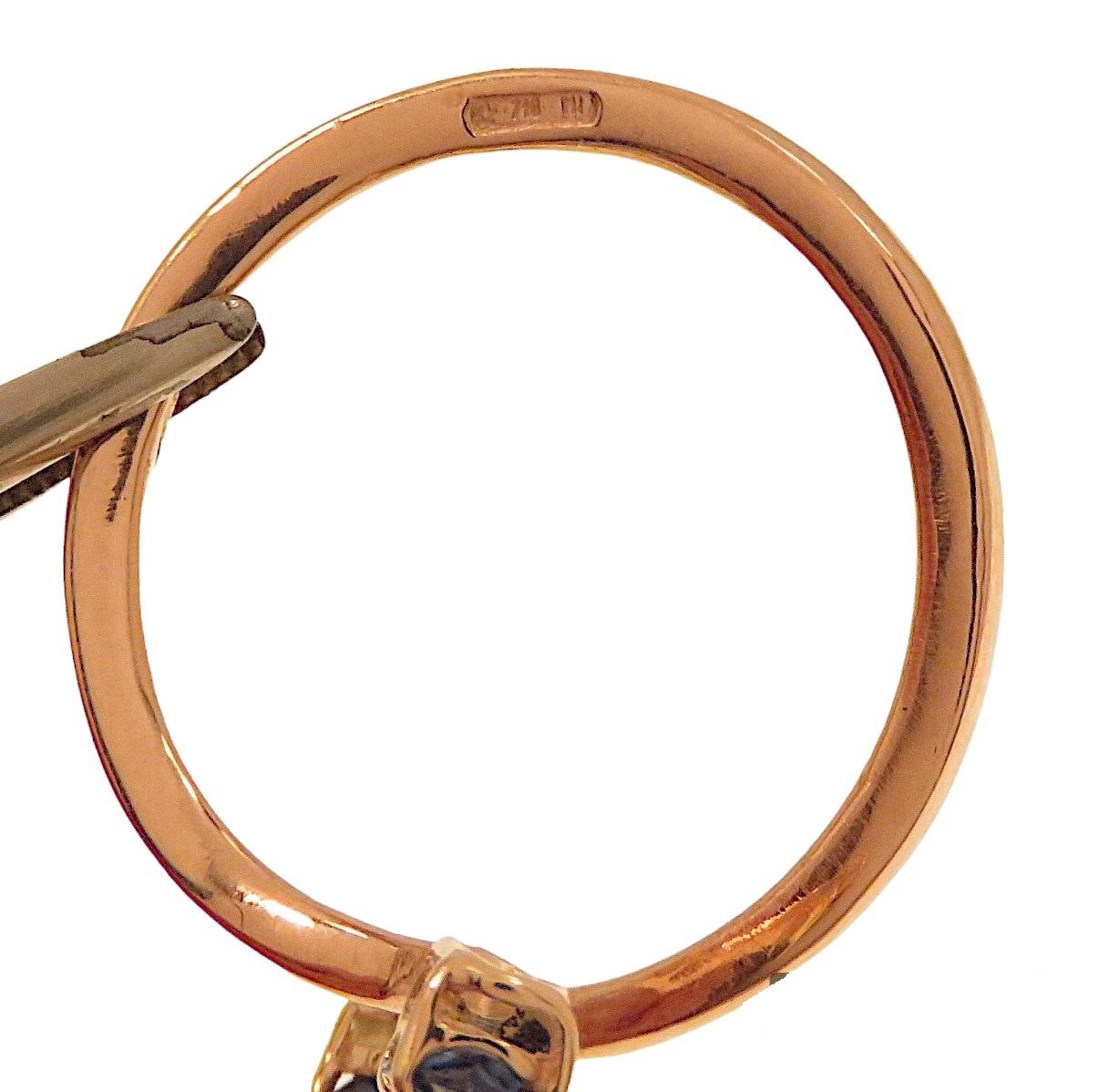 Schmuckring Botta mit blauen Saphiren aus Roségold, hergestellt in Italien im Angebot 7