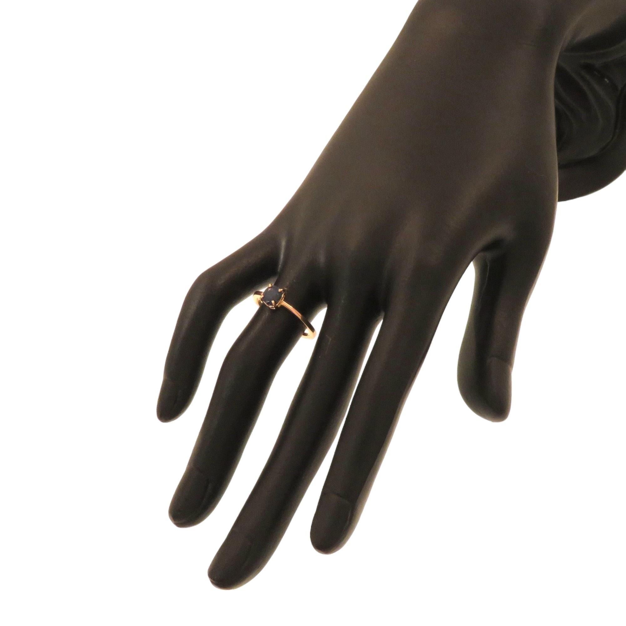 Botta gioielli anello con zaffiro blu in oro rosa fabbricato in Italia In New Condition For Sale In Milano, IT