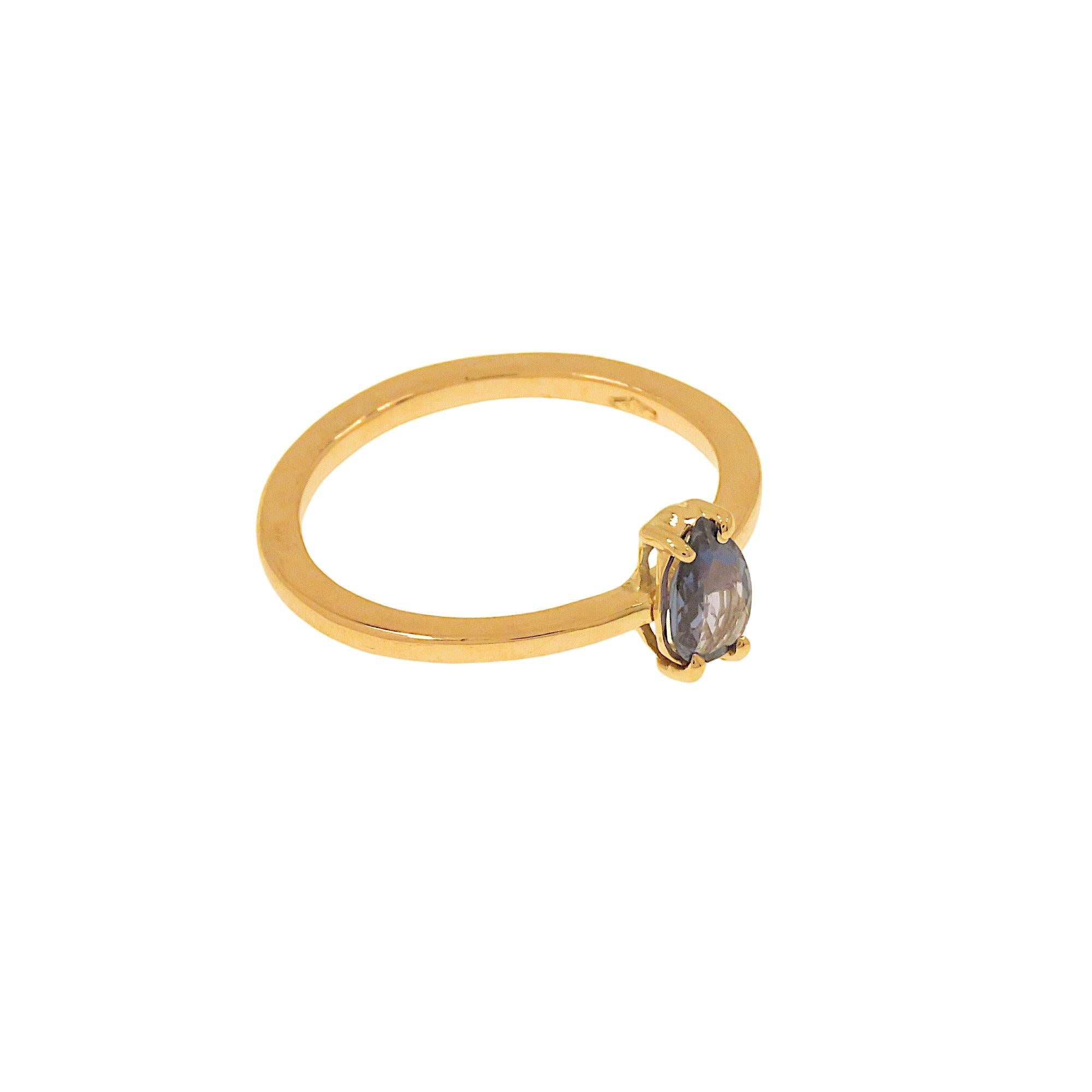 Botta jewelry blue sapphire ring in rose gold made in Italy For Sale 1
