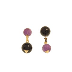 Boutons de manchette Botta Jewellery avec onyx et améthyste en or rose