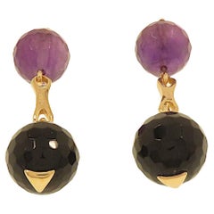 Botta Jewelry cufflinks with onyx and amethyst in rose gold