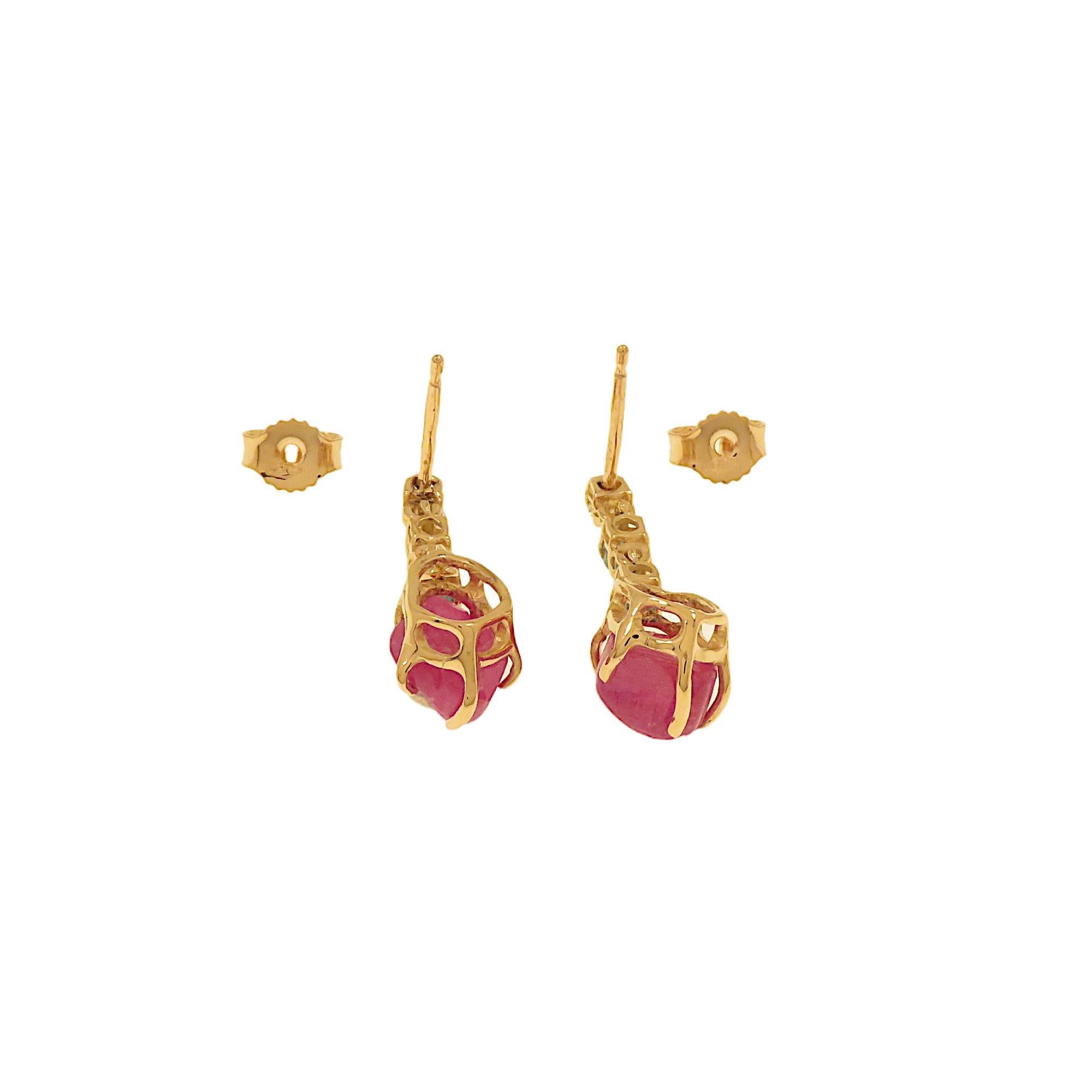 Botta gioielli orecchini con diamanti rubini e smeraldi in oro rosa In New Condition For Sale In Milano, IT
