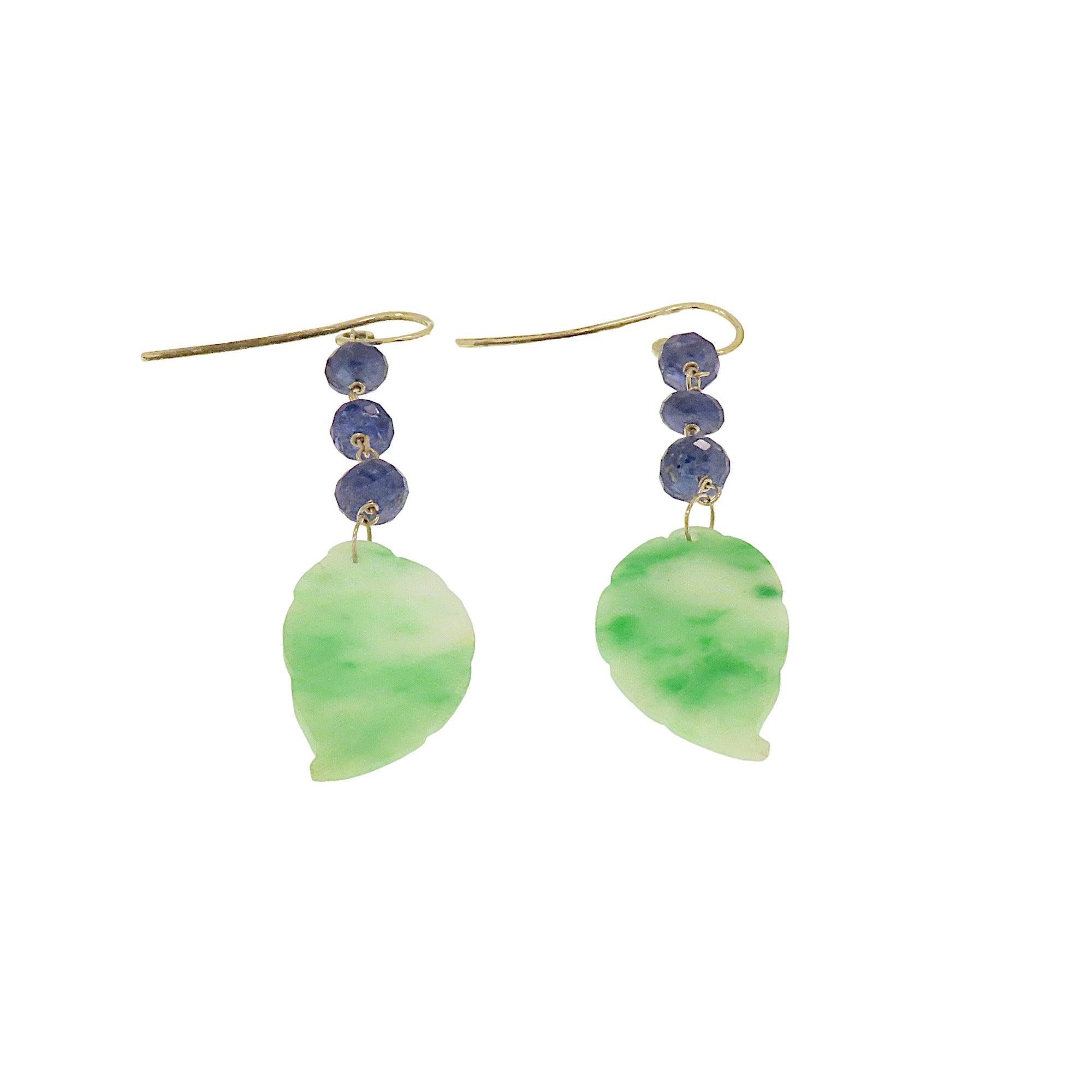Mixed Cut Botta jewelry earrings with blue jade green sapphires in white gold For Sale