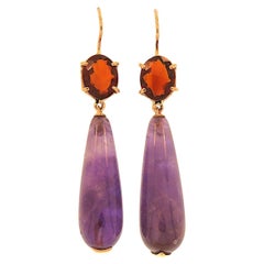 Botta Schmuck Anhänger-Ohrringe mit Amethyst und Granat aus Roségold