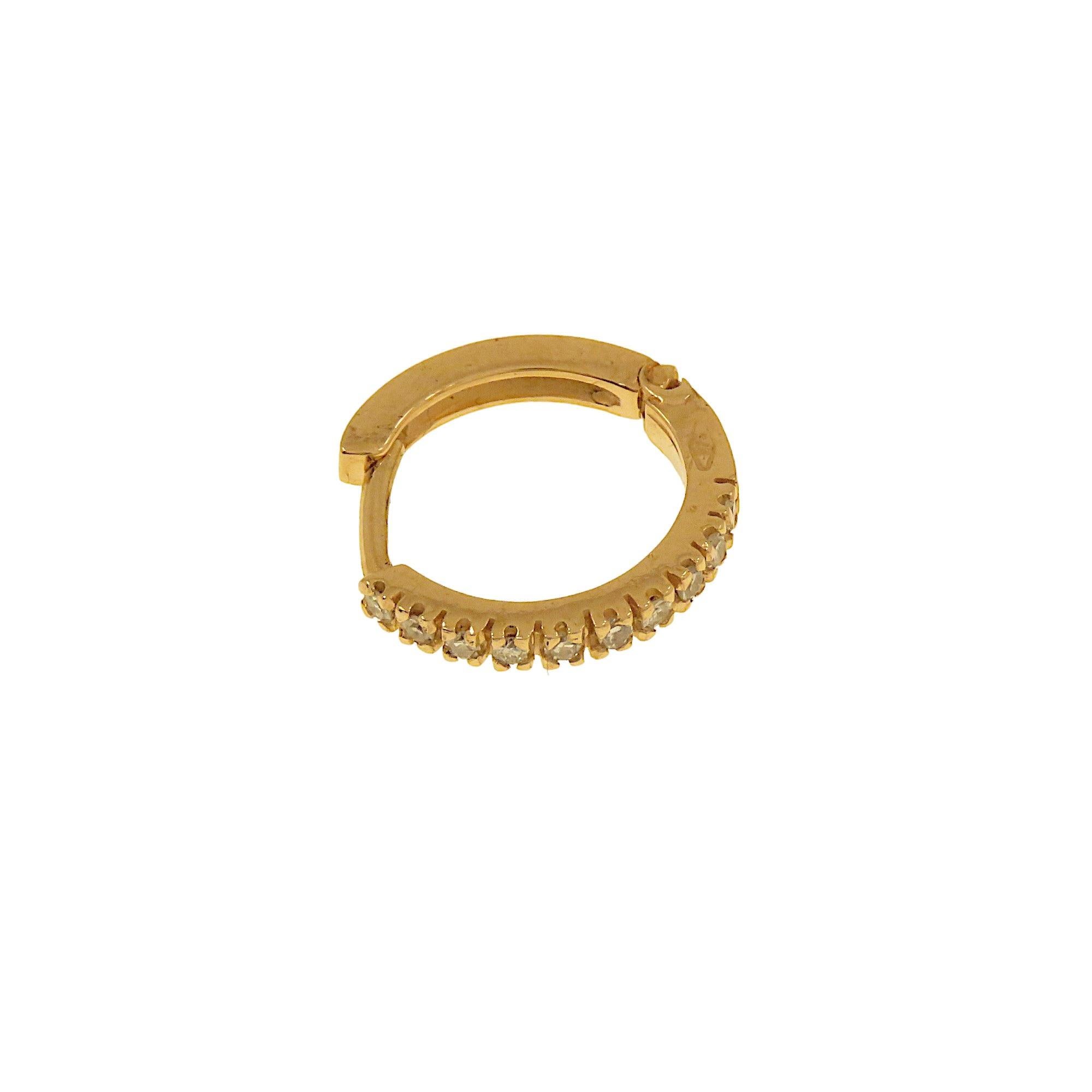 Taille brillant Botta Jewellery boucle d'oreille simple avec diamants en or rose en vente