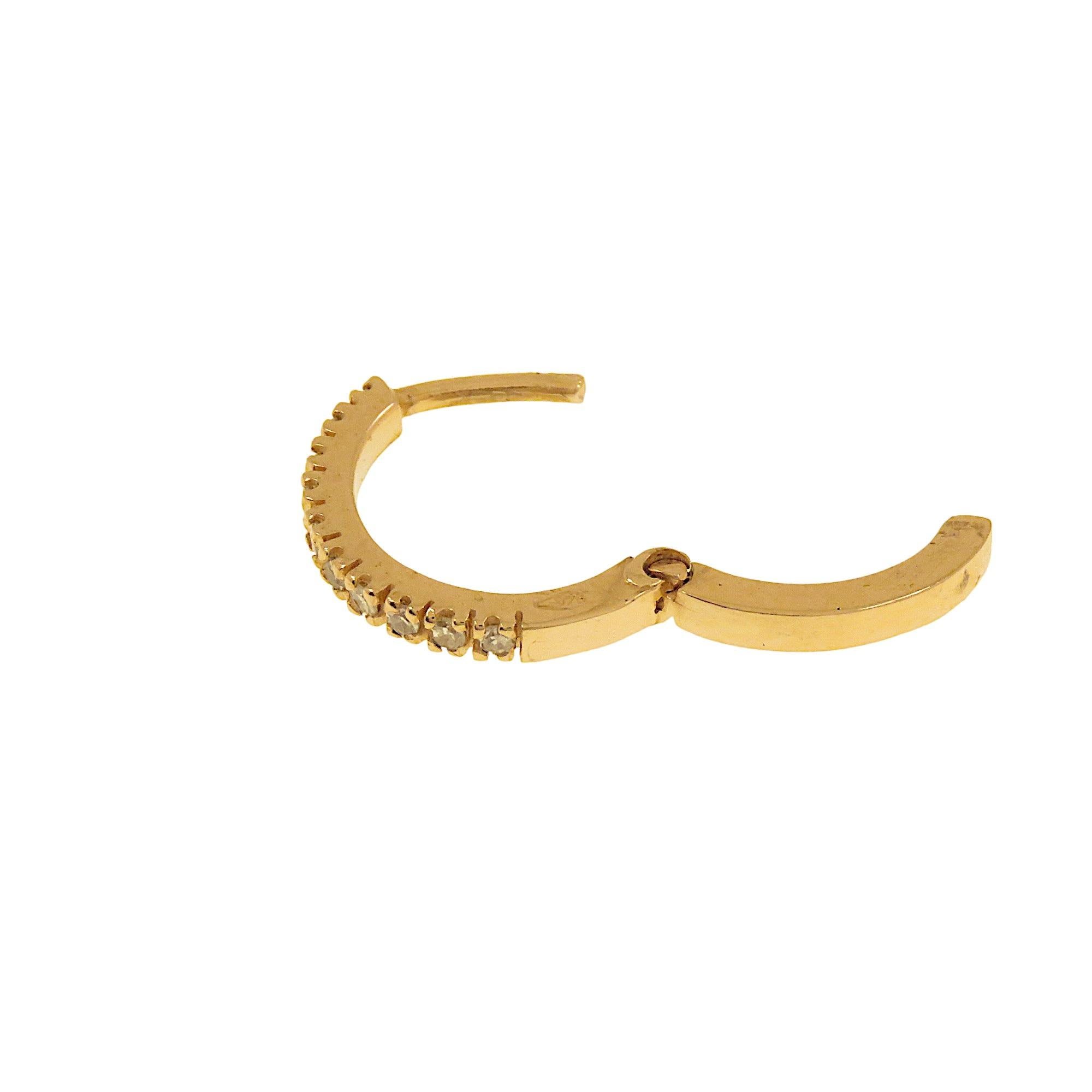 Botta Jewellery boucle d'oreille simple avec diamants en or rose Neuf - En vente à Milano, IT