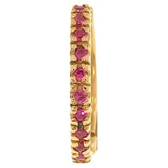 Botta Jewelry single hoop earring with rubies in rose gold