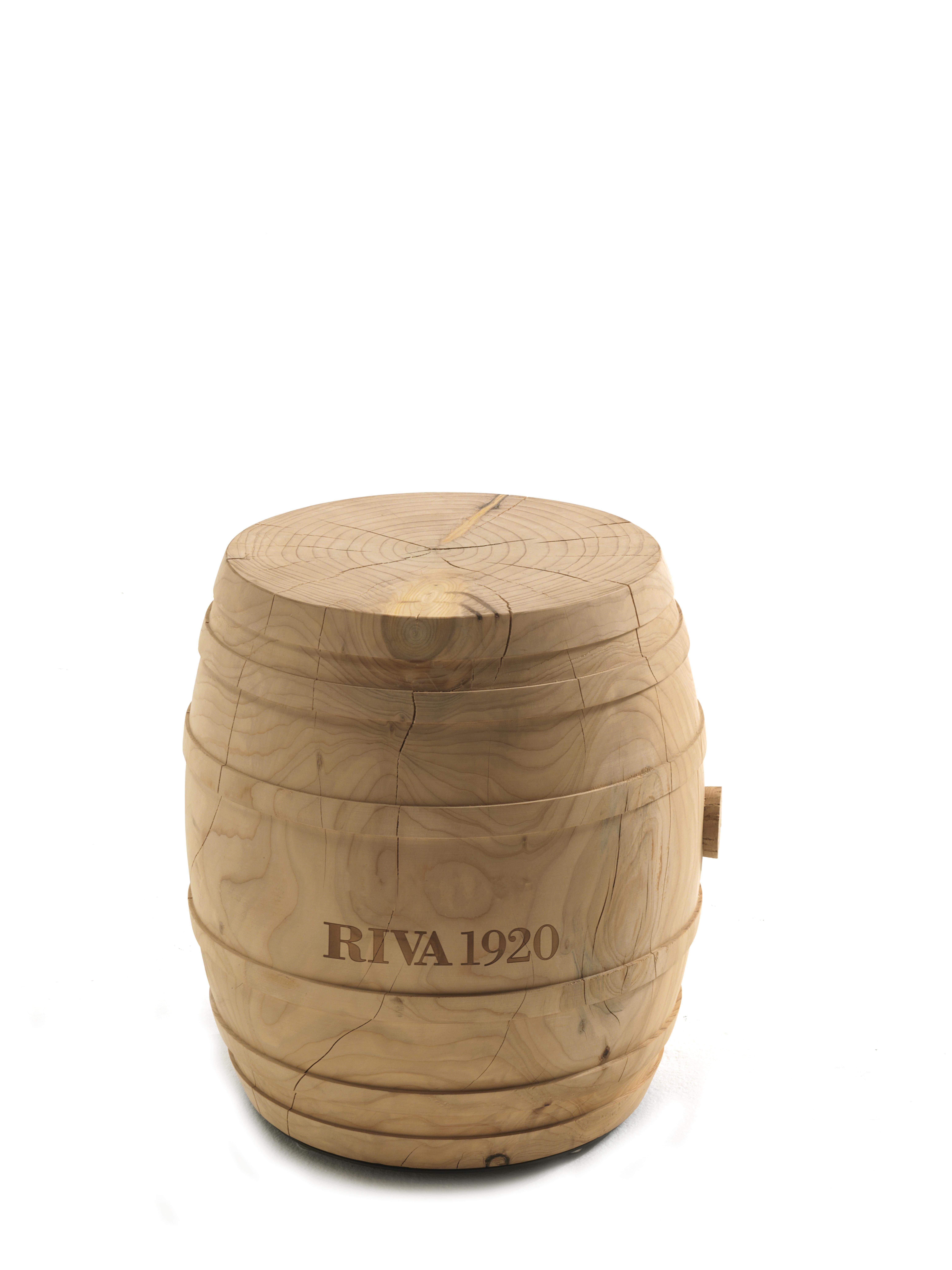 Botte Stool C.R.&S. Riva1920 Contemporary Natural Cedar Made in Italy Riva1920 For Sale