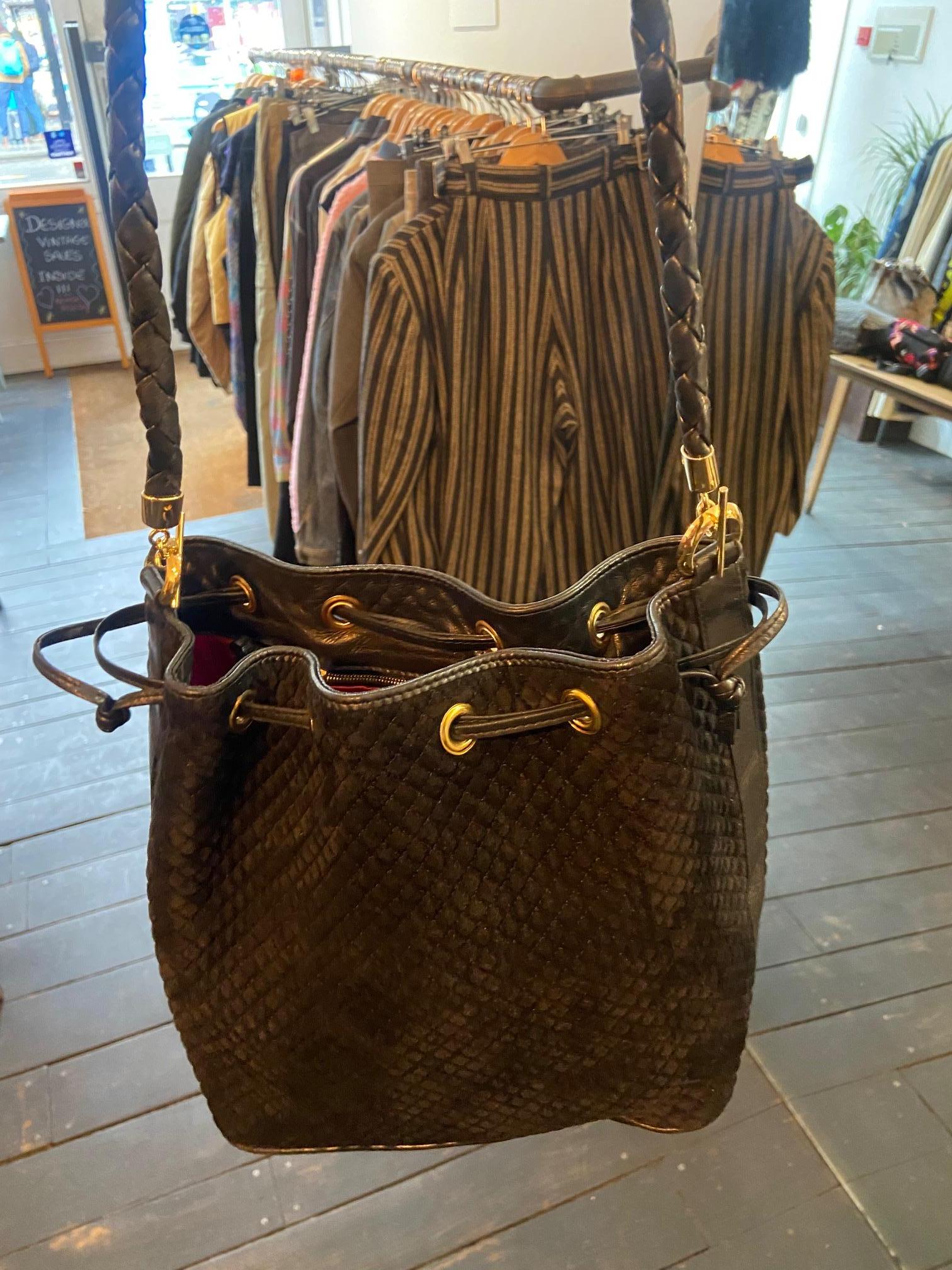 Bottega Black Suede Bucket Bag For Sale 3