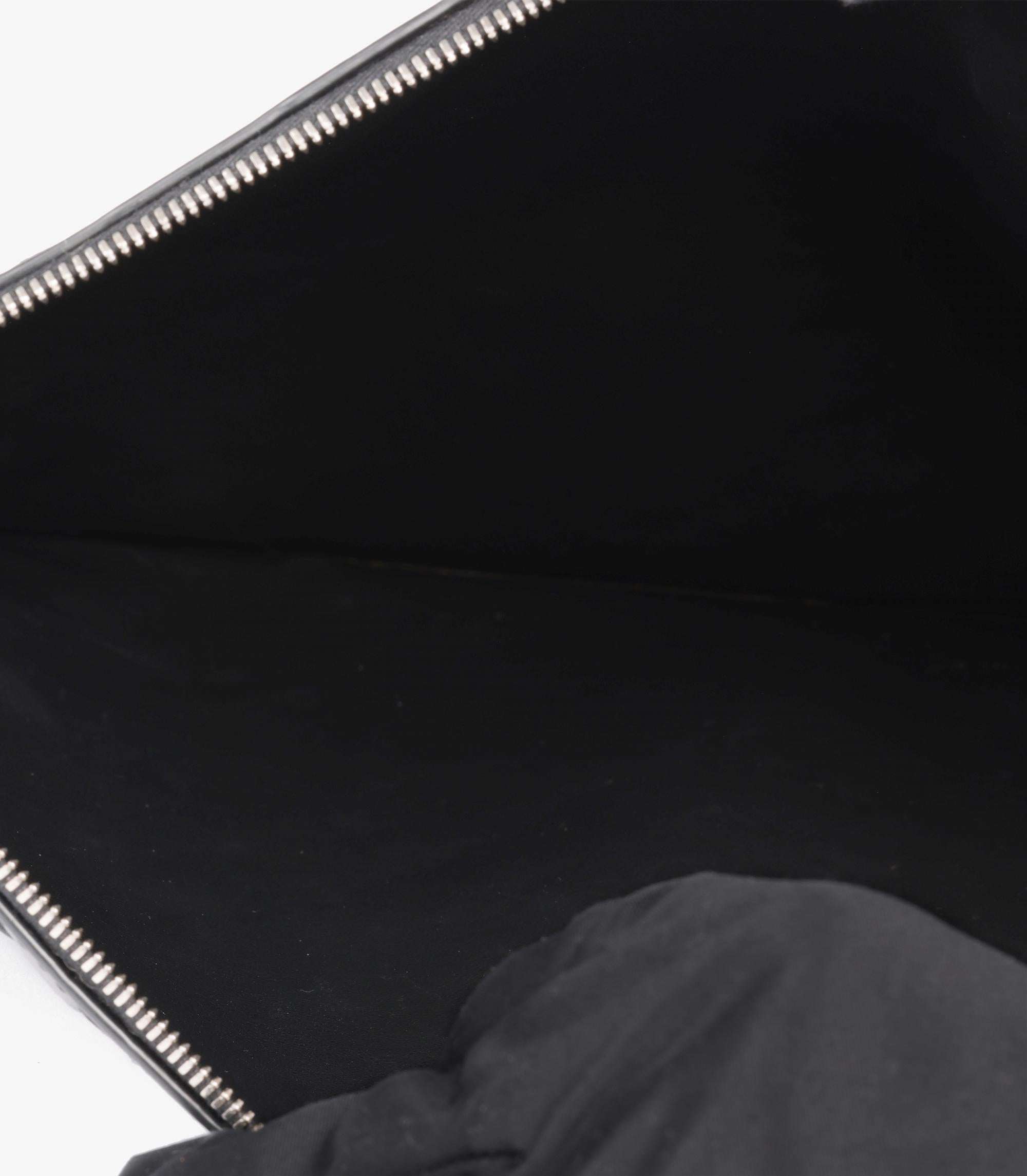 Bottega Black Woven Calfskin Leather Wristlet Pouch For Sale 4