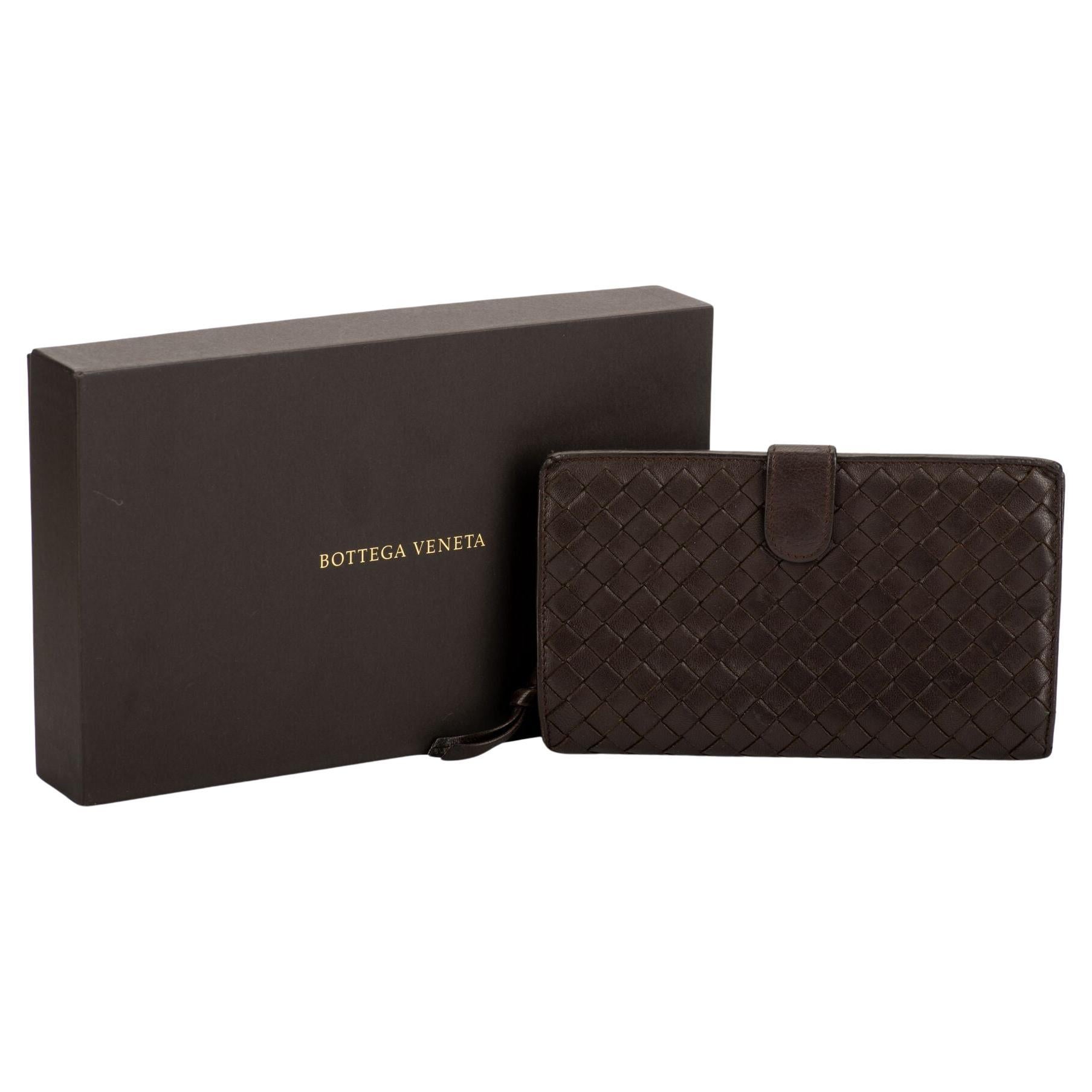 Bottega Brown Intrecciato Wallet W/Box