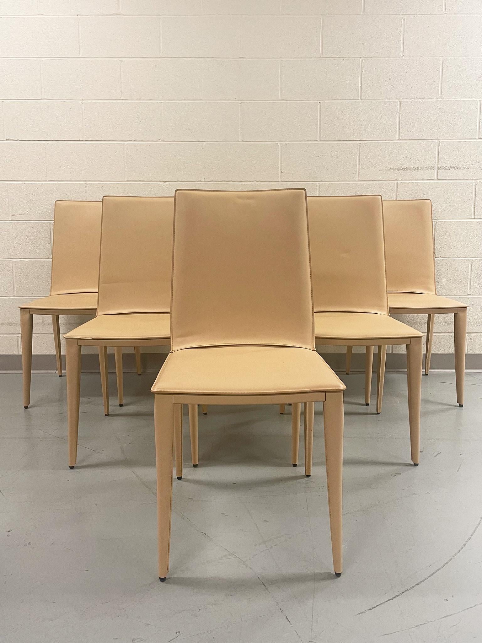 Steel Bottega Dining Chairs by Renzo Fauciglietti & Graziella Bianchi, A Set of 6