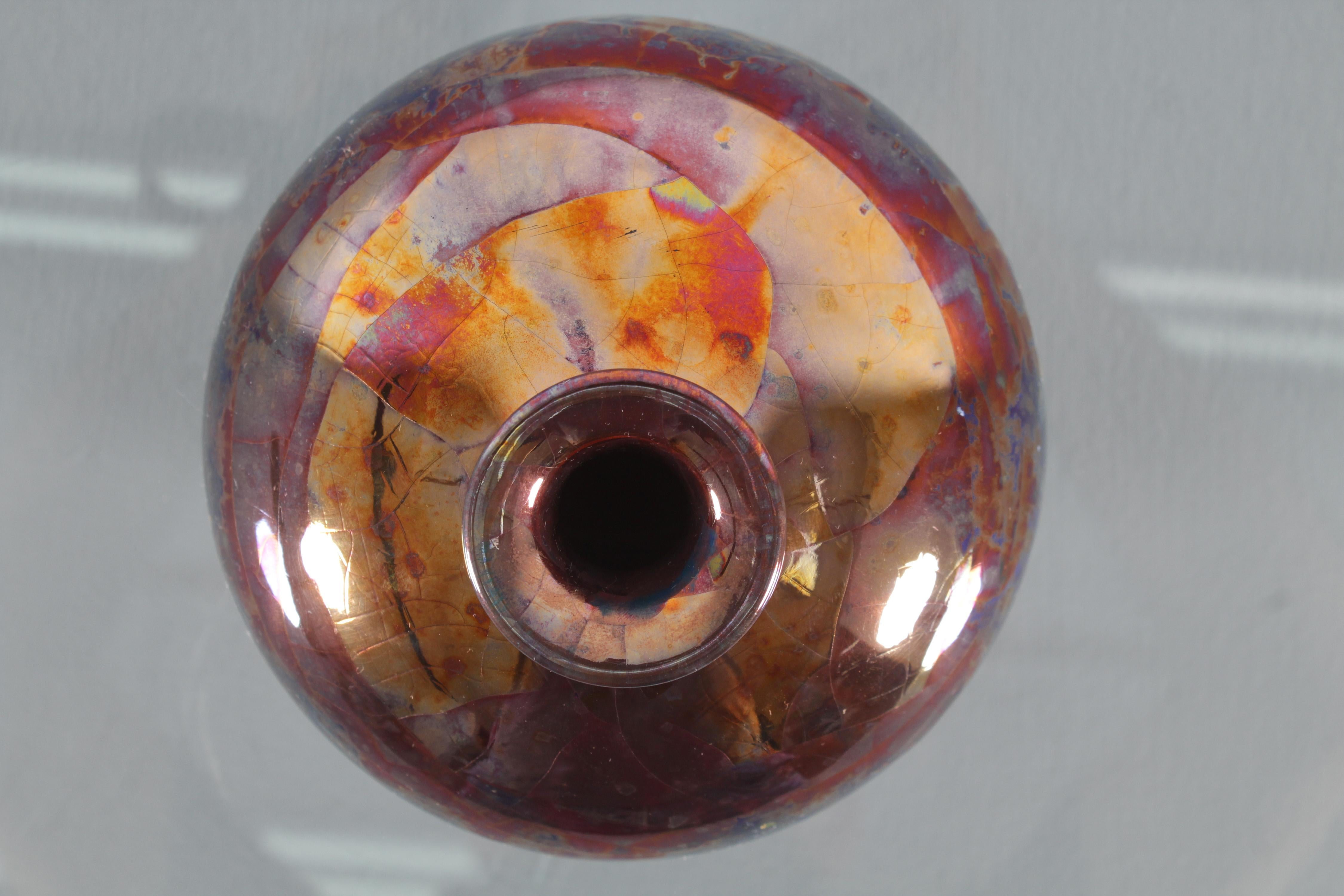 Bottega Gatti Hand-Painted Polychrome Ceramic Vase 1980s Italy For Sale 5