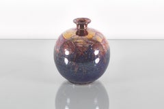 Bottega Gatti Jarrón de cerámica policromada pintado a mano Años 80 Italia