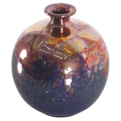 Bottega Gatti Hand-Painted Polychrome Ceramic Vase 1980s Italy