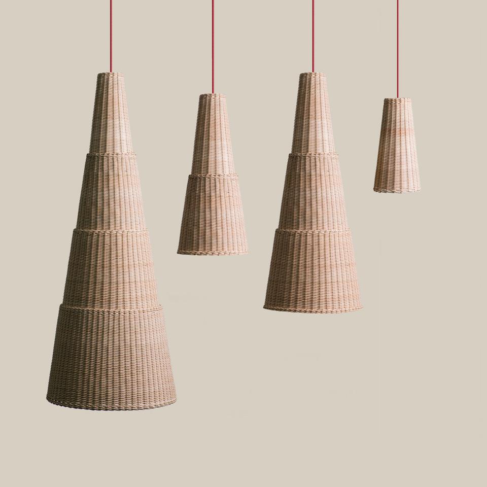 Italiano Bottega Intreccio, Lampada a sospensione Seia 140, di M. Bernabei in vendita