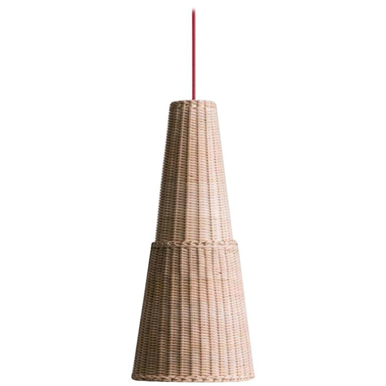 Bottega Intreccio Woven Wicker Caratteri, Seia 66 Pendant Lamp, by M. Bernabei For Sale