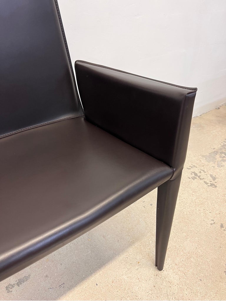 Bottega Leather Dining Arm Chairs by Fauciglietti and Bianchi for DWR