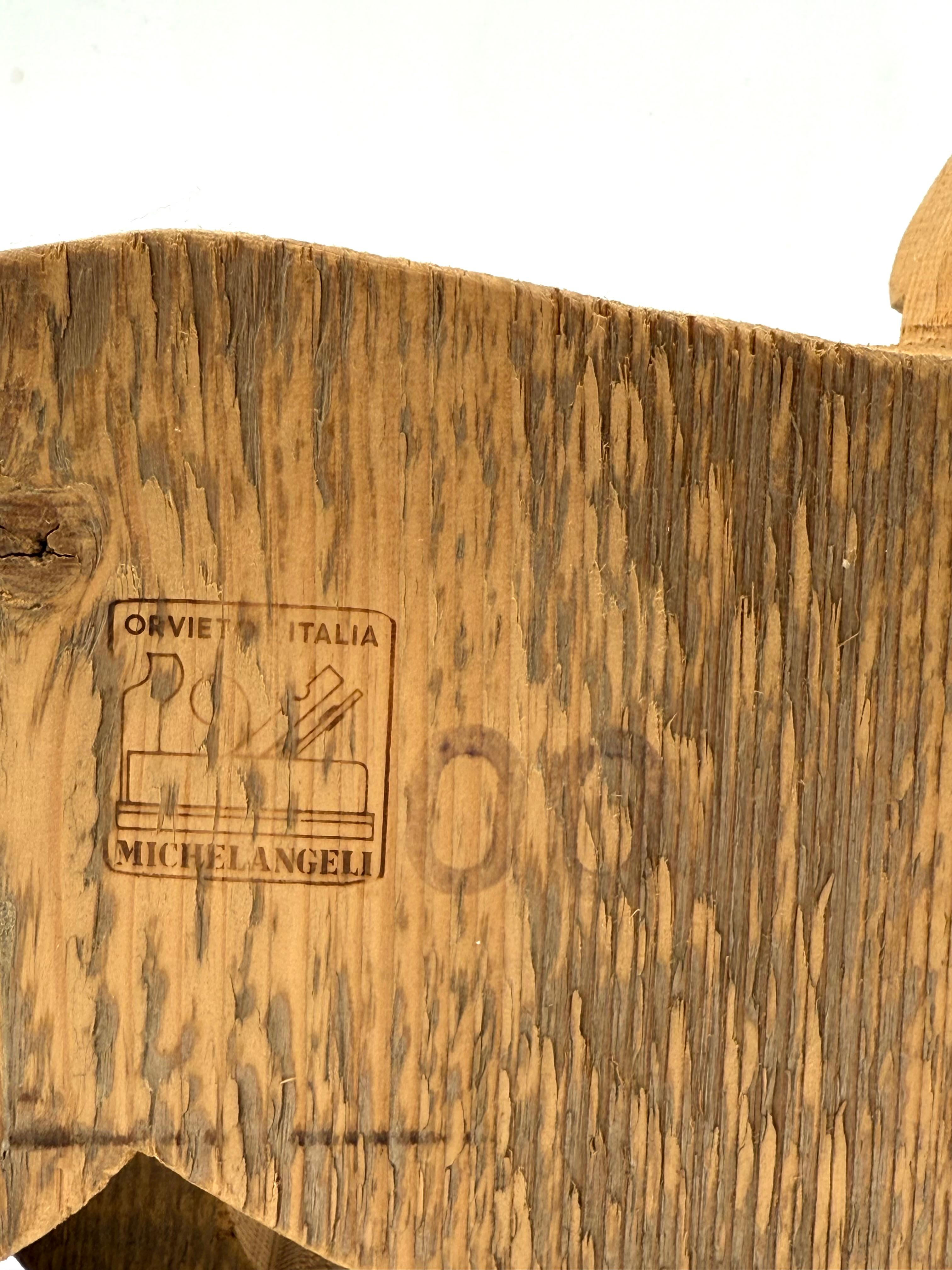 Bottega Michelangeli, Gato escultura madera, Orvieto Italia años 1970 en venta 6
