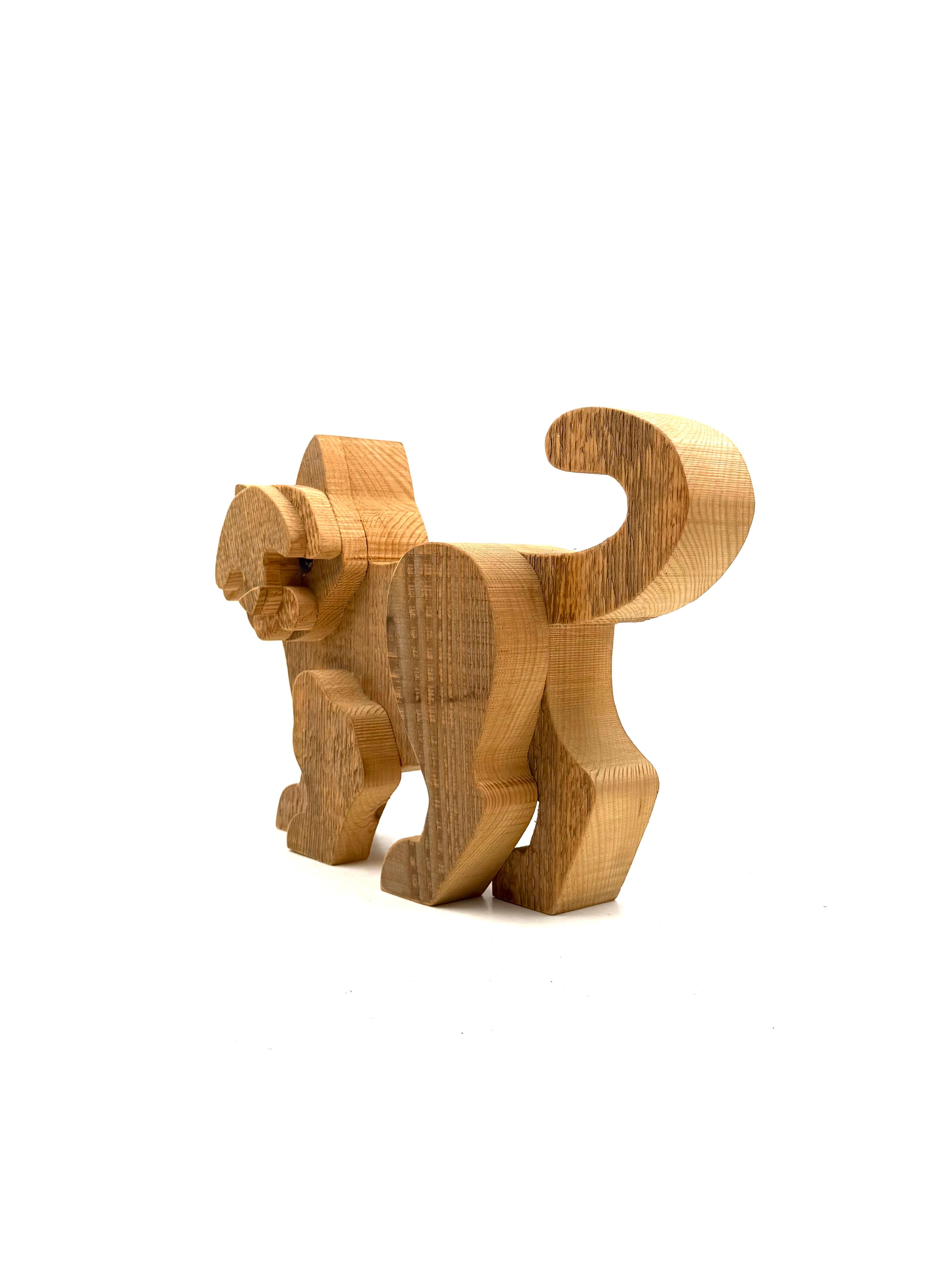 Bottega Michelangeli, Gato escultura madera, Orvieto Italia años 1970 en venta 9