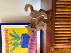 Bottega Michelangeli, Cat wood sculpture, Orvieto Italy 1970s