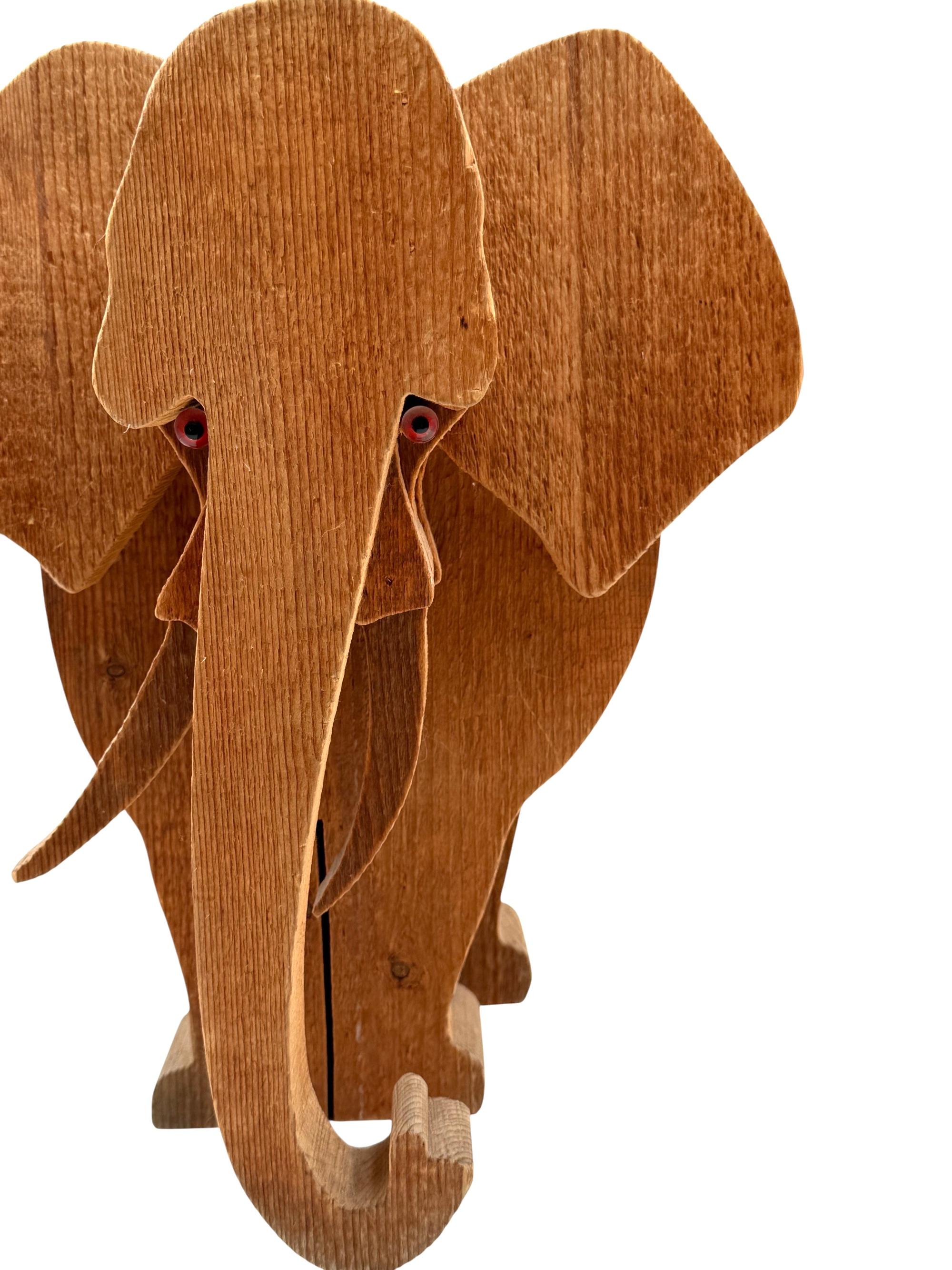 Bottega Michelangeli, Escultura de madera de elefante, Orvieto Italia Años 70 en venta 8