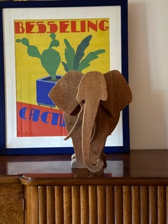 Bottega Michelangeli, Elephant wood sculpture, Orvieto Italy 1970s