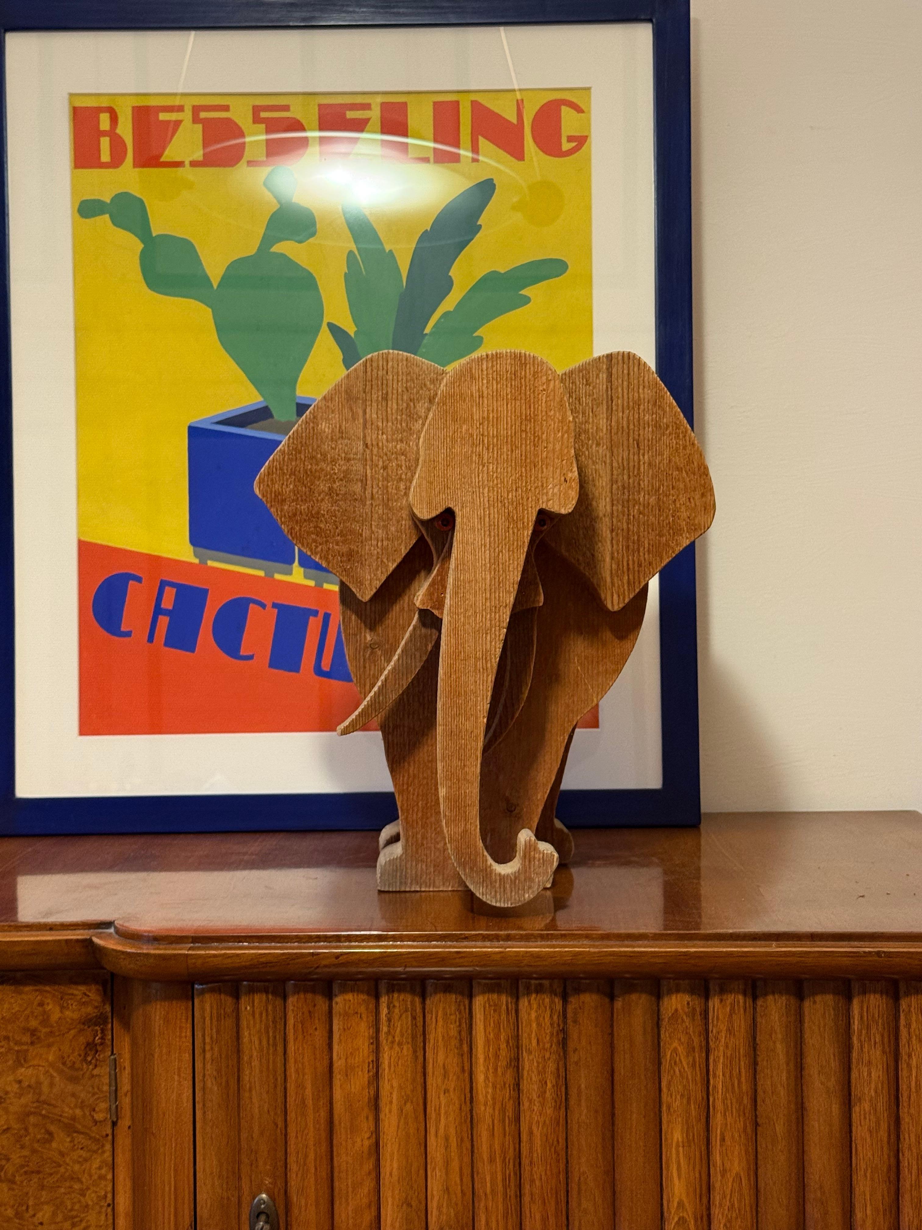 Bottega Michelangeli, Escultura de madera de elefante, Orvieto Italia Años 70 Moderno de mediados de siglo en venta