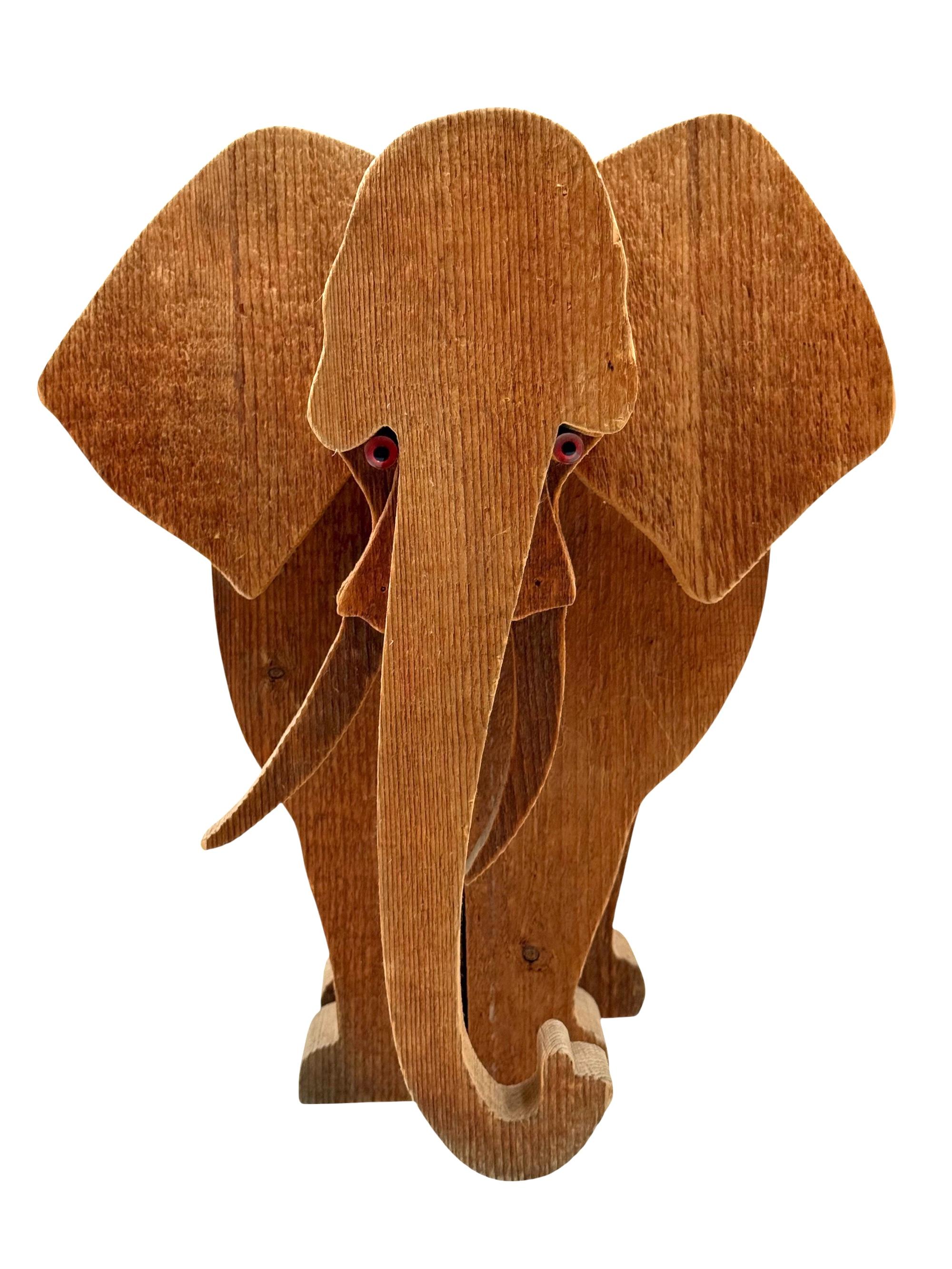Bottega Michelangeli, Escultura de madera de elefante, Orvieto Italia Años 70 Madera en venta