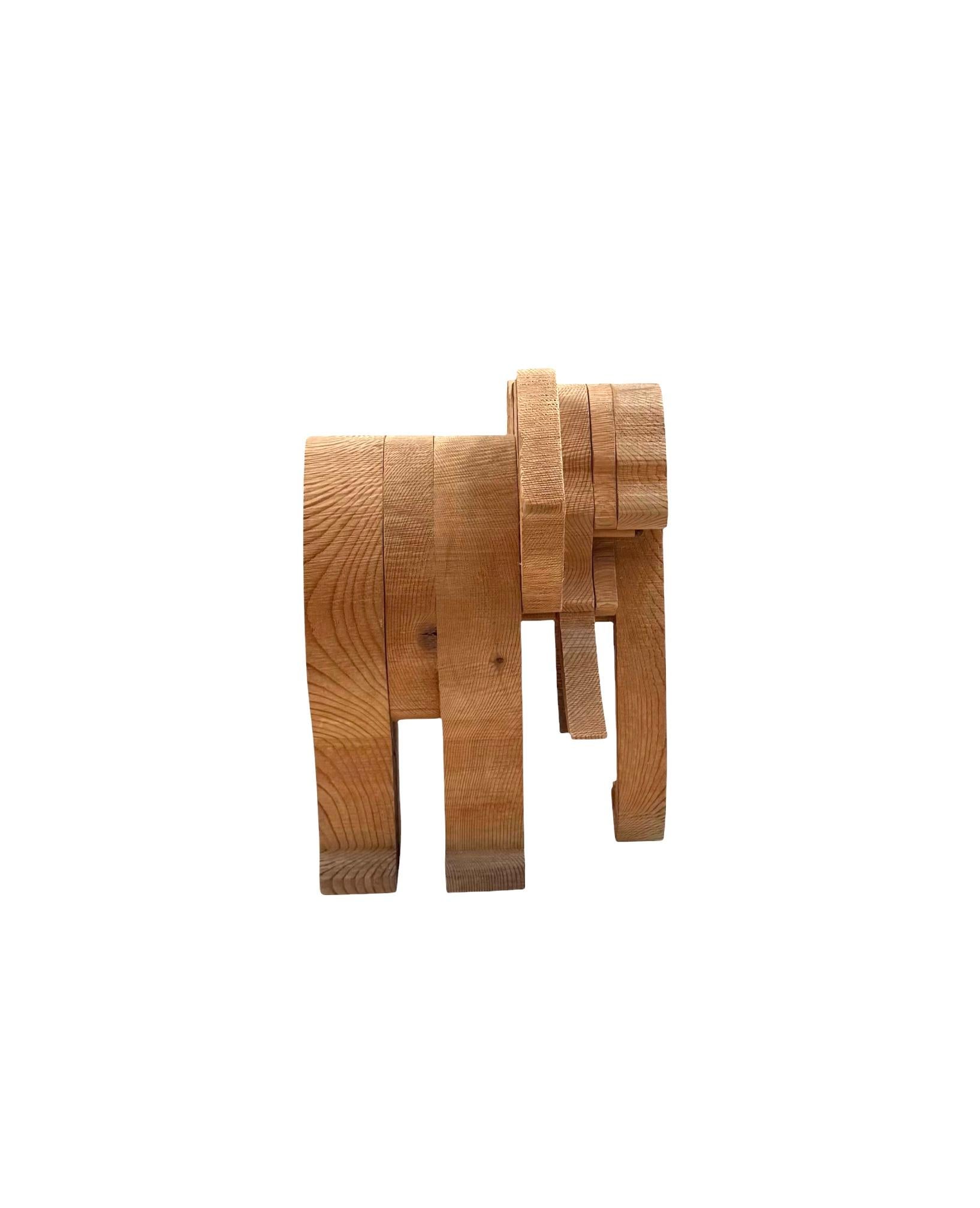 Bottega Michelangeli, Escultura de madera de elefante, Orvieto Italia Años 70 en venta 2